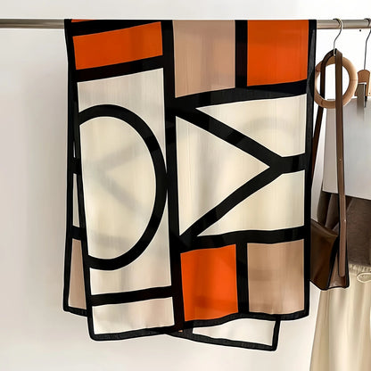 Women's Elegant Geometric Print Lightweight Shawl Scarf