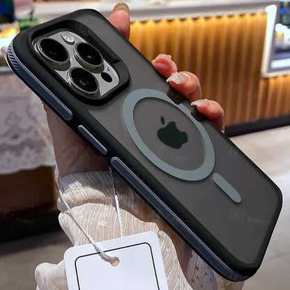 Bicolor Matte Frosted Magnetic Phone Case For iPhone