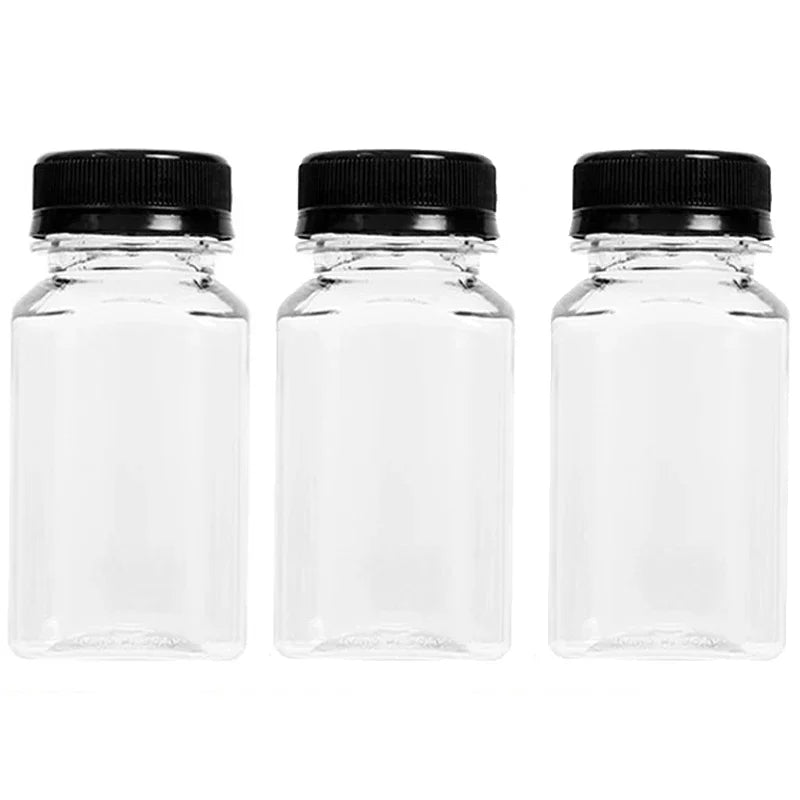 150-500ML Empty Plastic Drink Containers with Black Screw Caps