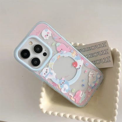 Cute Dolphin Magnetic Phone Case with Stand