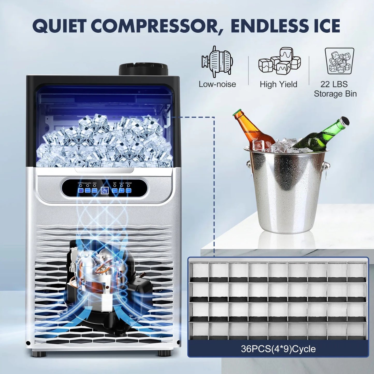 Commercial Ice Maker 100lbs