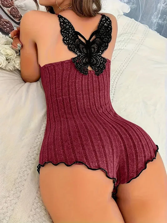 Back Butterfly Embroidered Pajamas