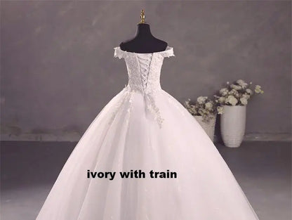 Ashley Gloria Elegant Boat Neck Ball Gown