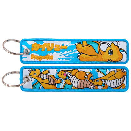 Japanese Anime Embroidered Fob Jet Tag Keychain
