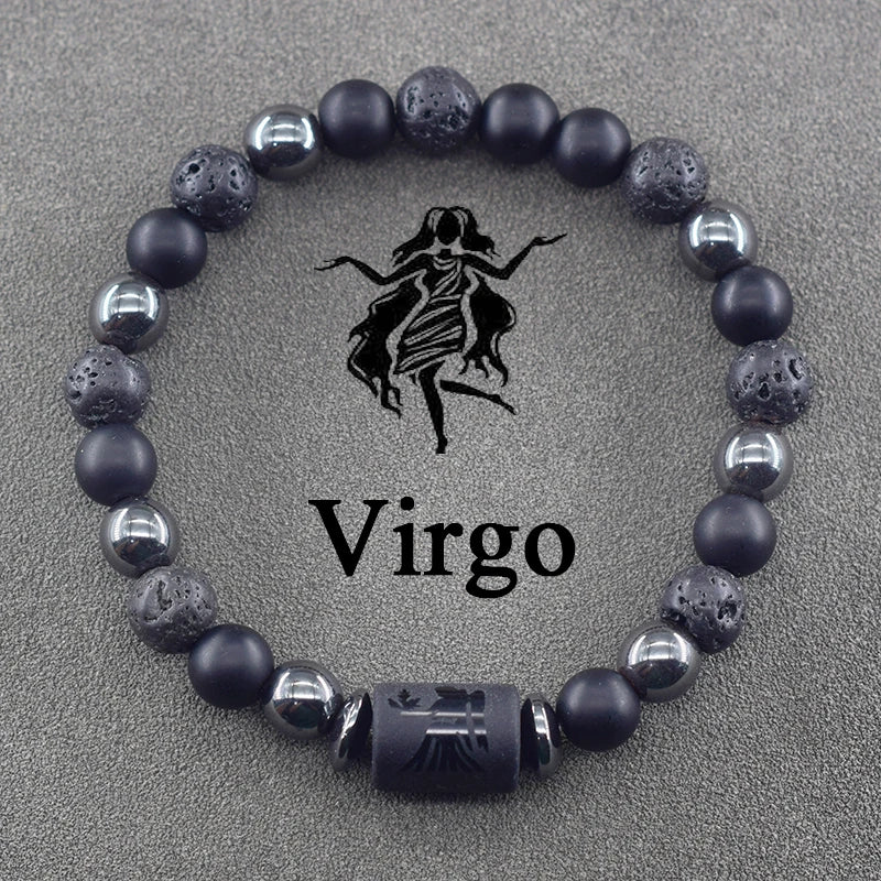 12 Zodiac Sign Constellation Beaded Charm Bracelet