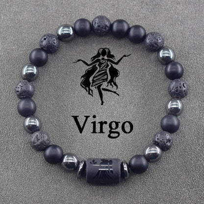 12 Zodiac Sign Constellation Beaded Charm Bracelet