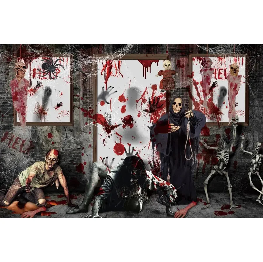 Scary Bloody Halloween Backdrop for Horror Photo Studio Props