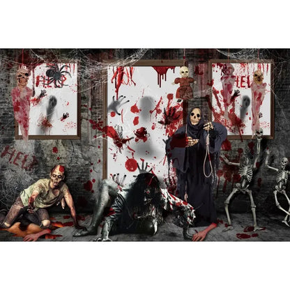 Scary Bloody Halloween Backdrop for Horror Photo Studio Props