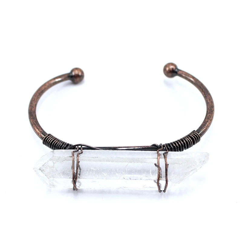 Natural Stone Crystal Cuff Bracelets