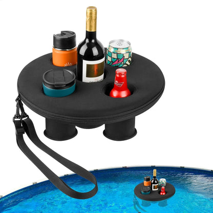 Floating 5-Hole Drink Holder & Ice Tray for Pool & Hot Tub