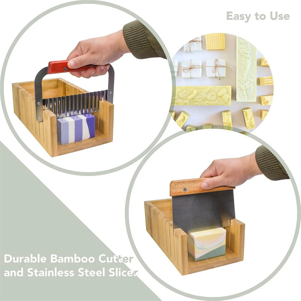 DIY Handmade Silicone Soap Making Kit with Wood Box & Cutters