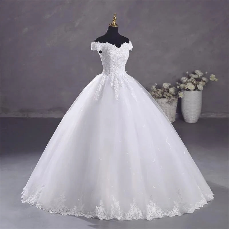 Ashley Gloria Elegant Boat Neck Ball Gown
