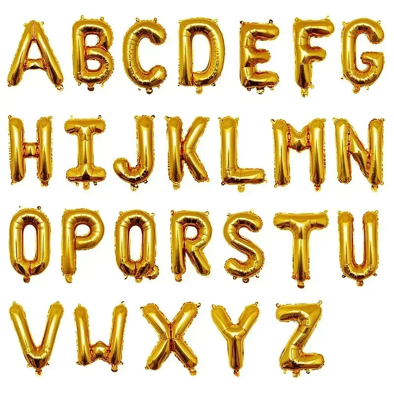 16 & 32 Inch Foil Letter Balloons A-Z, Air & Helium Alphabet Balloon Figures