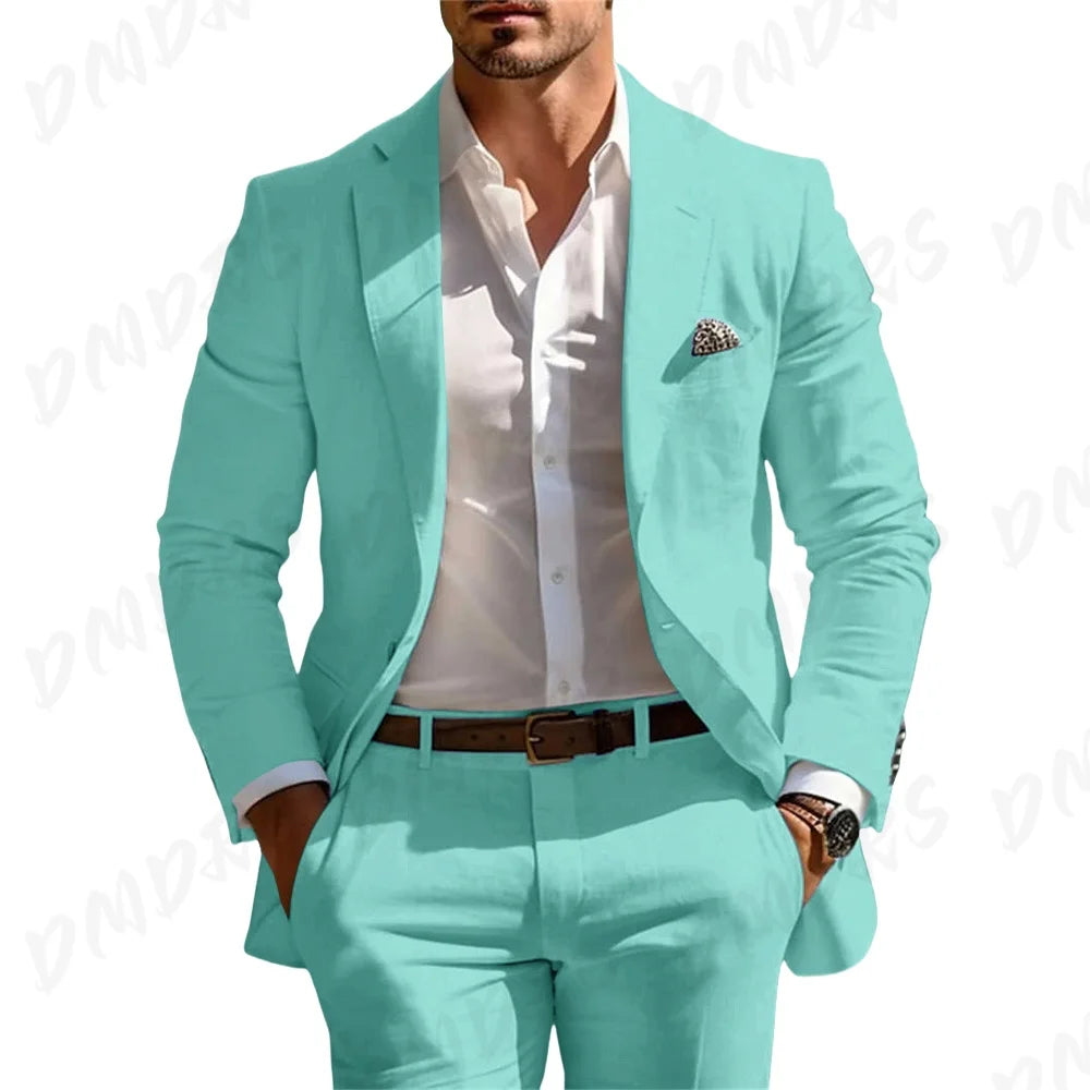 Men’s Formal Slim-Fit Suit Set – Premium Single-Breasted Wedding & Business Tuxedo