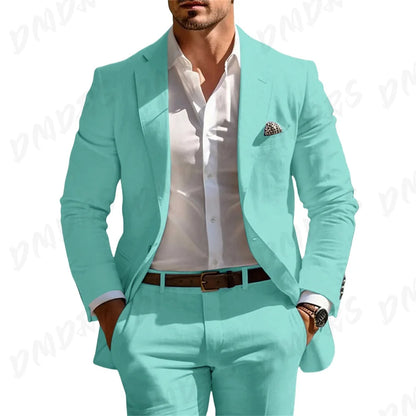 Men’s Formal Slim-Fit Suit Set – Premium Single-Breasted Wedding & Business Tuxedo