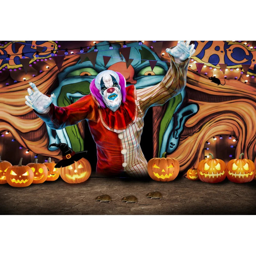 Haunted Carnival Halloween Backdrop - Spooky Circus Photography Prop