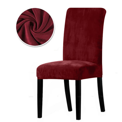 Luxurious Soft Velvet Stretch Chair Covers – Universal Slipcover Protector for Dining Room, Hotel & Office