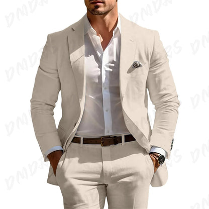 Men’s Formal Slim-Fit Suit Set – Premium Single-Breasted Wedding & Business Tuxedo