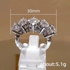 Huitan Simple Stylish Design Women's Rings with 5 AAA CZ Stone