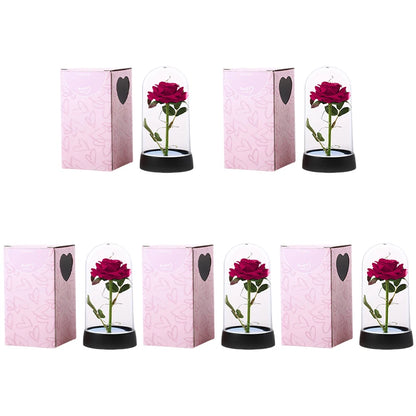 Artificial Eternal Rose LED Light in Glass Cover