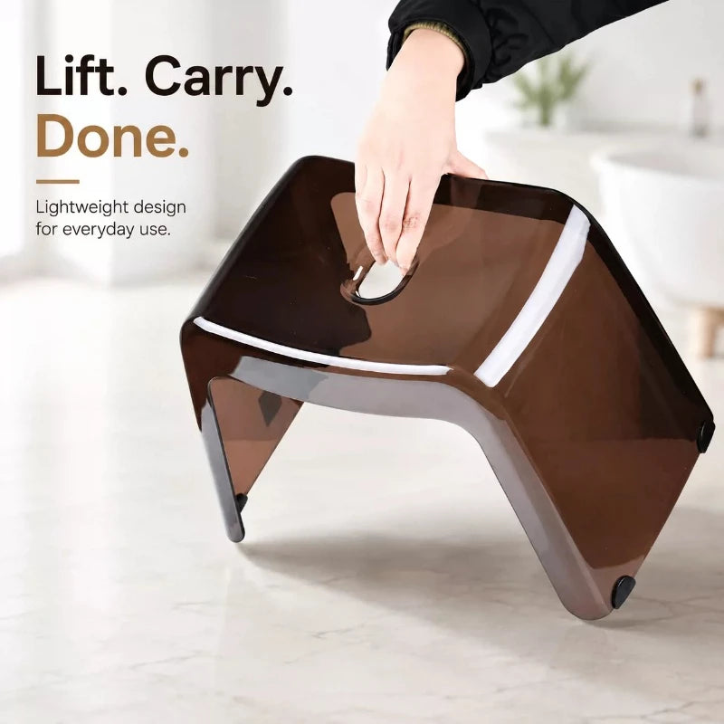 Transparent Acrylic Shower Stool with Non-Slip Bath Seat