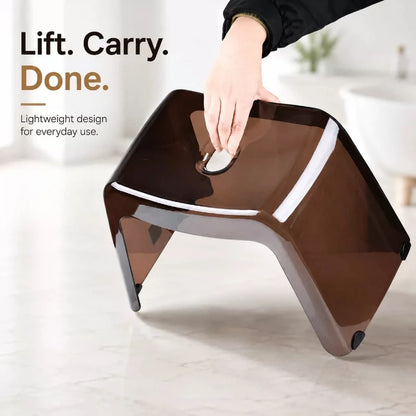 Transparent Acrylic Shower Stool with Non-Slip Bath Seat