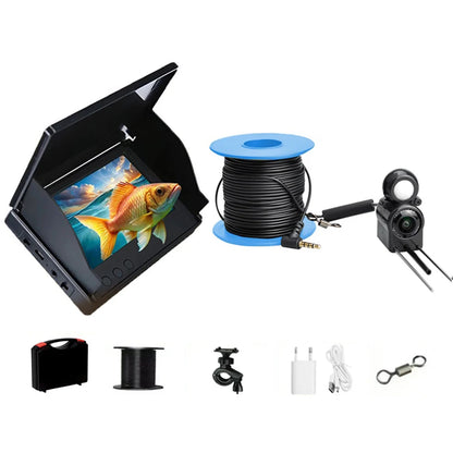 220° Fish Finder Night Vision Waterproof Underwater Fishing Camera 4.3 Inch IPS Monitor