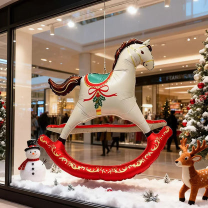 Standing Christmas Foil Balloons, Giant Christmas Tree Santa Snowman Reindeer Rocking Horse Balloons
