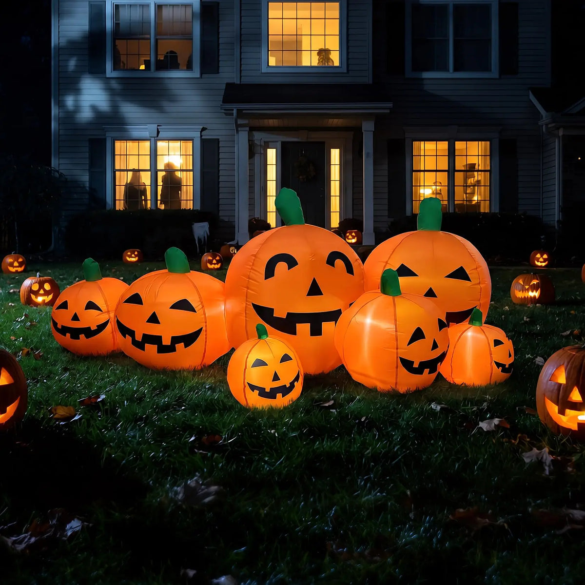 7.5FT Halloween Pumpkin Inflatable Outdoor Toy with Built-In LED Lights