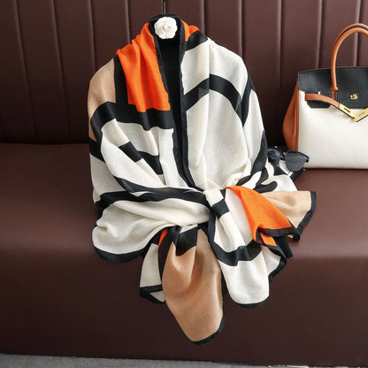 Women's Elegant Geometric Print Lightweight Shawl Scarf