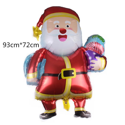 Large Standing 4D Foil Christmas Balloon - Inflatable Holiday Decor with Base