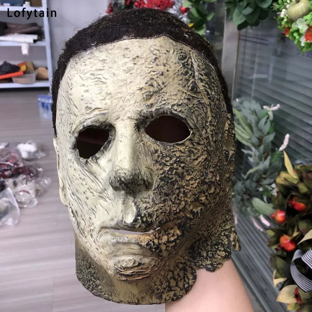 Lofytain 2022 Halloween Ends Michael Myers Horror Mask - Bloody Creepy Latex Cosplay Helmet
