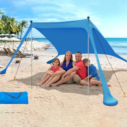 Windproof Pop Up Awning Outdoor Beach Sun Shade