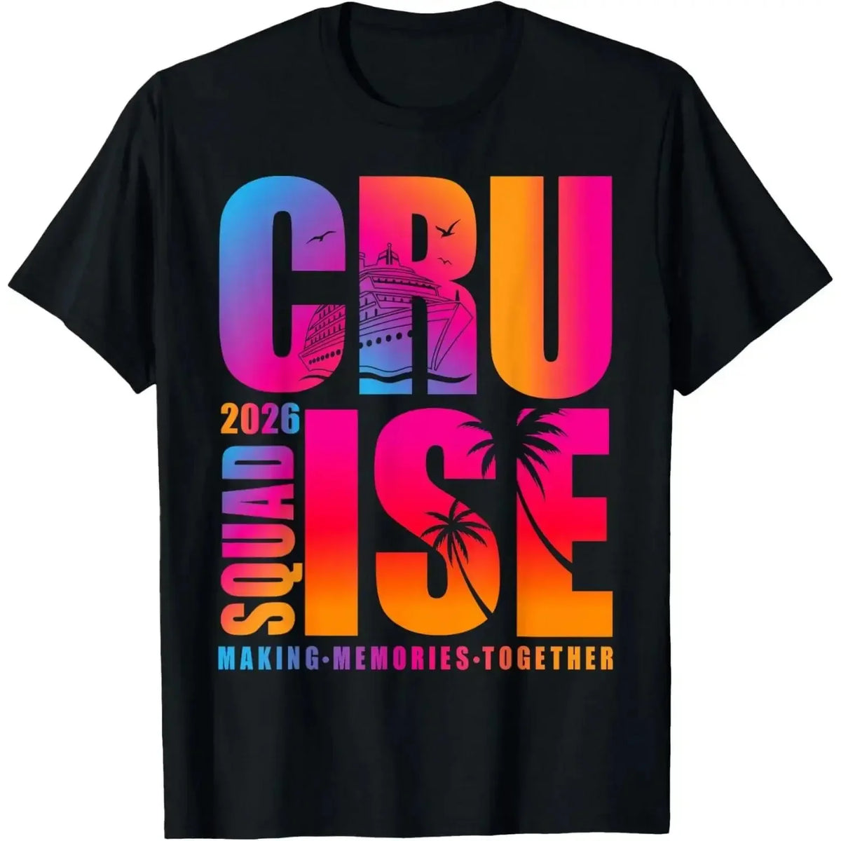 Cruise Squad 2026 Tie Dye Sunset T-Shirt – Vacation & Family Matching Tee
