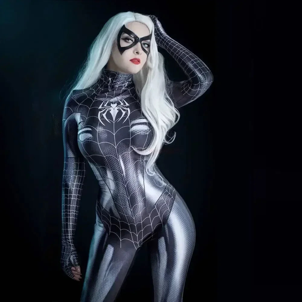Unisex Black Cat Superhero Cosplay Jumpsuit – 3D Print Stretch Bodycon Suit