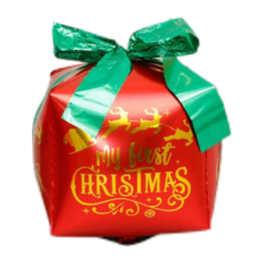 Large Standing 4D Foil Christmas Balloon - Inflatable Holiday Decor with Base