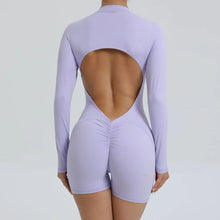 Seamless Zippered Long-Sleeved One-Piece Jumpsuit