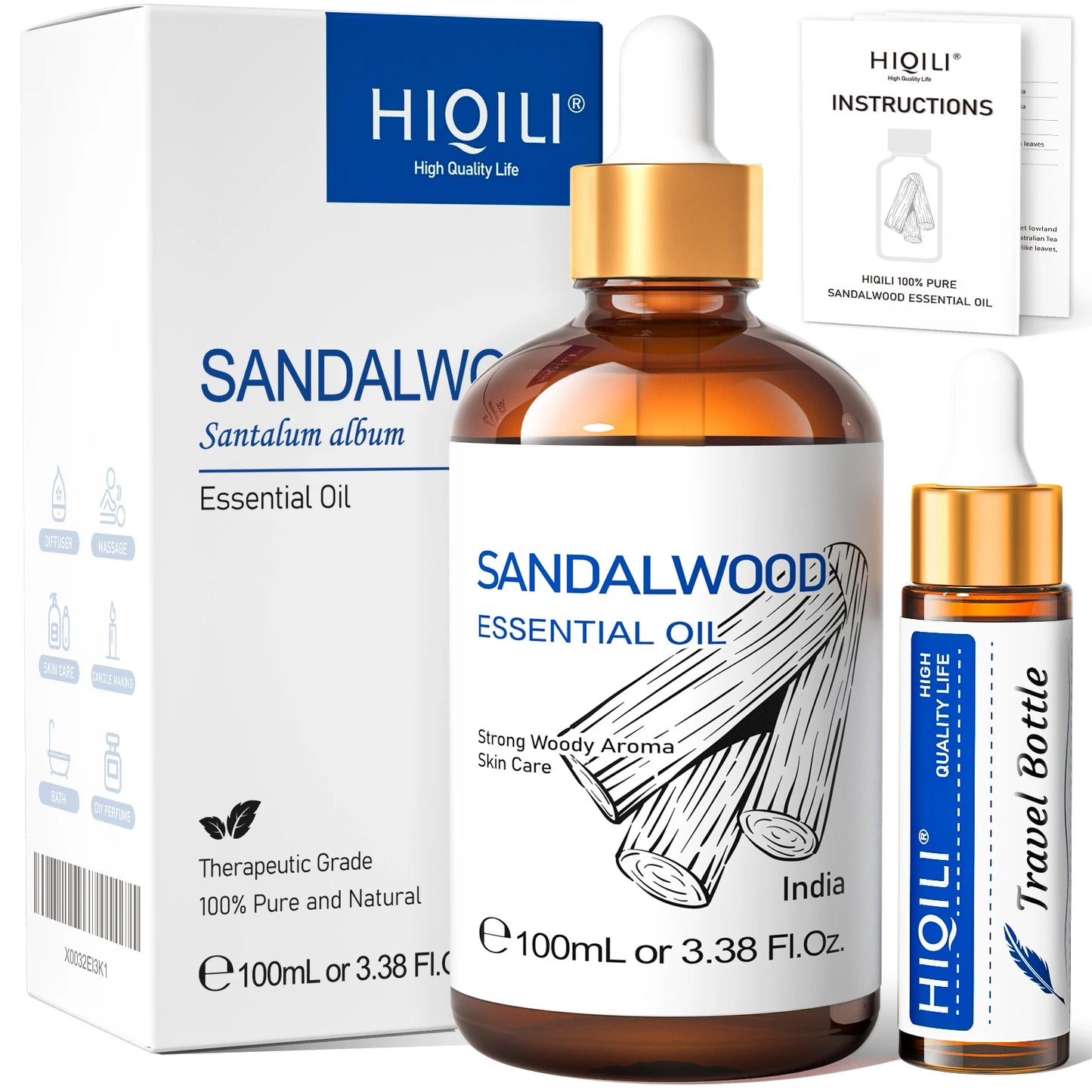 HIQILI 100% Pure Natural Essential Oil (100ml / 3.38 fl. oz)