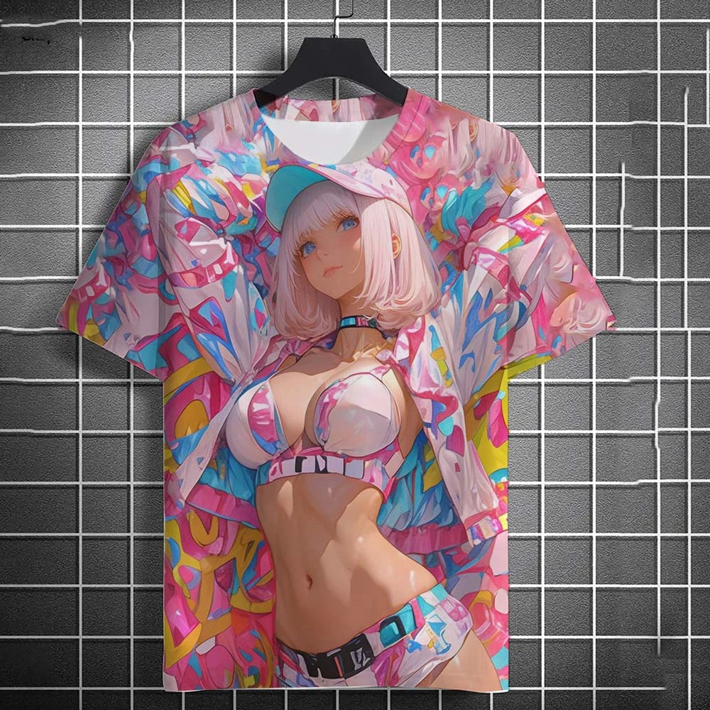 Cartoon 3D Print Graphic Unisex Short-Sleeve T-Shirt