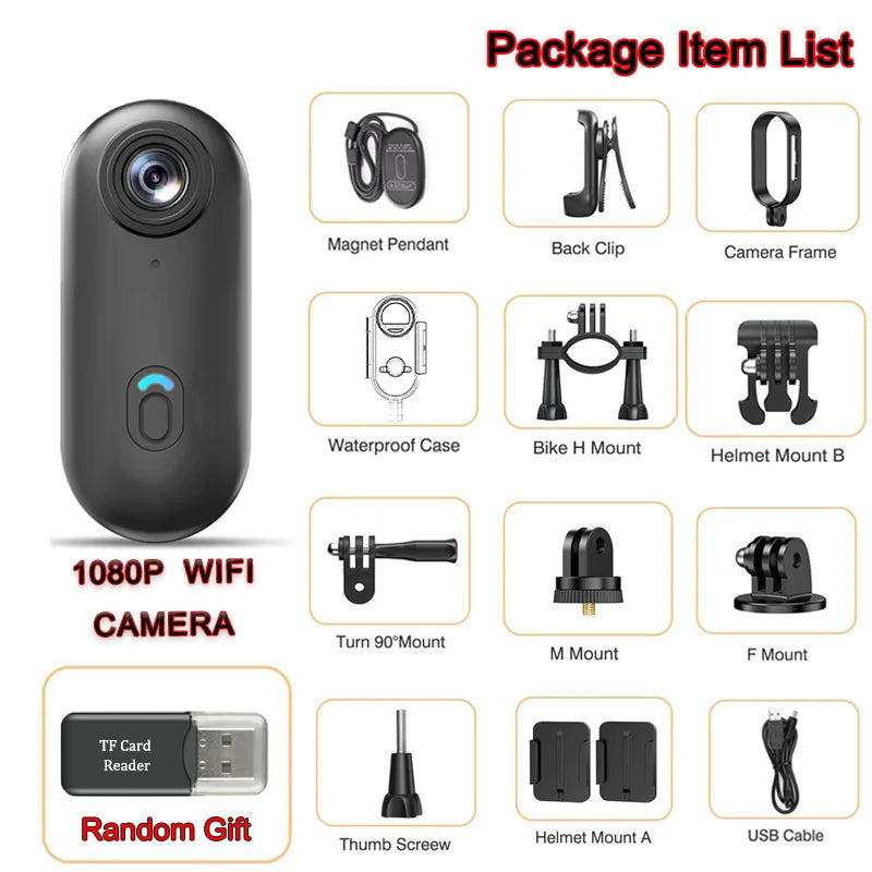 4K Mini WiFi Magnetic POV Body & Action Camera