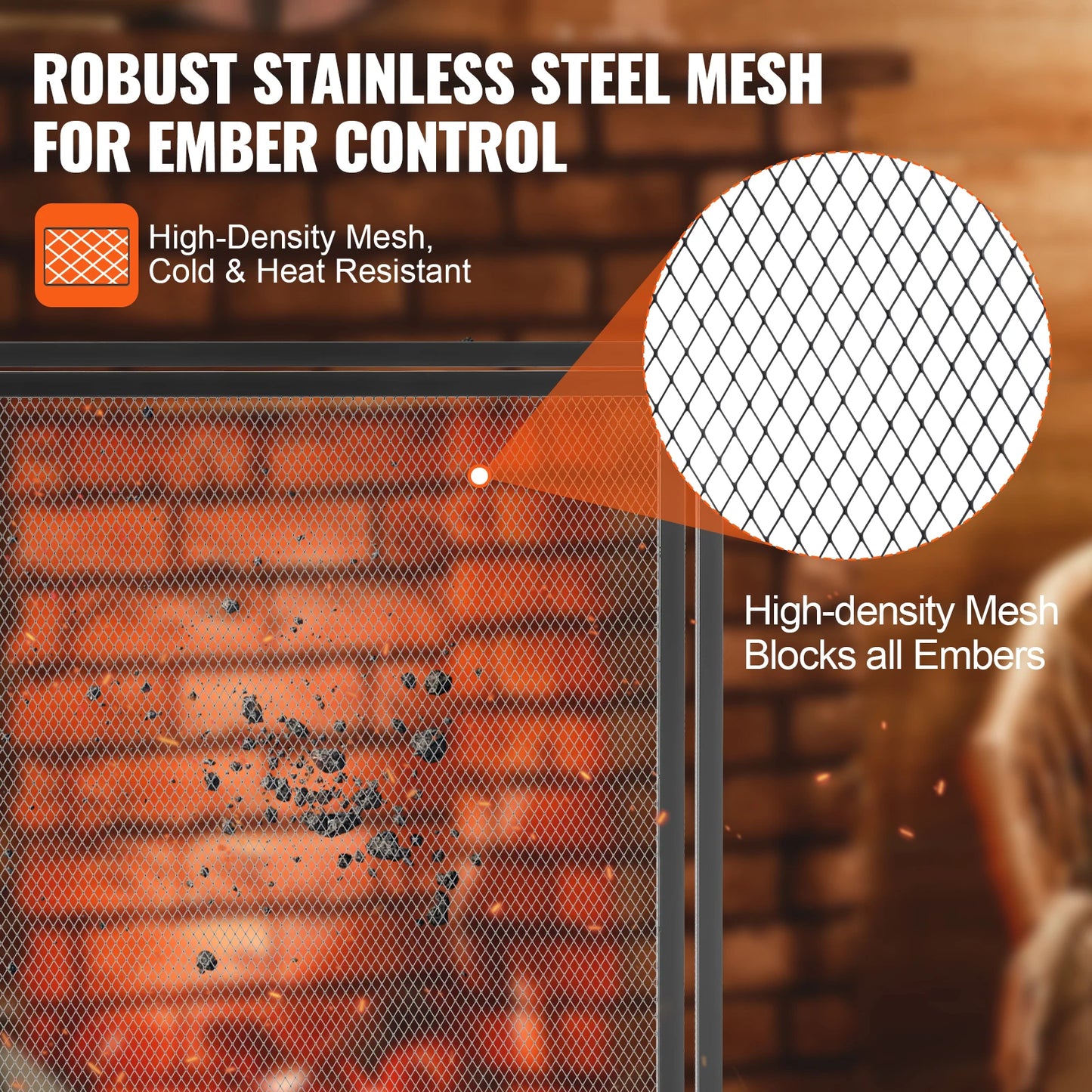 SucceBuy Fireplace Screen with Door Iron