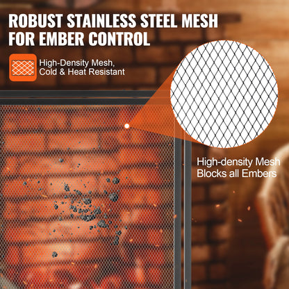 SucceBuy Fireplace Screen with Door Iron
