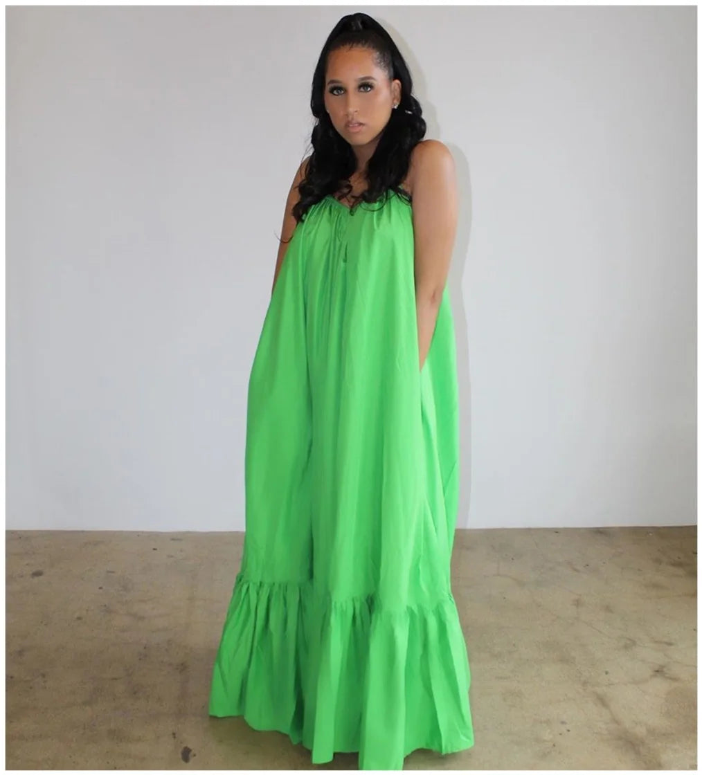 Loose Long Candy Color Dress