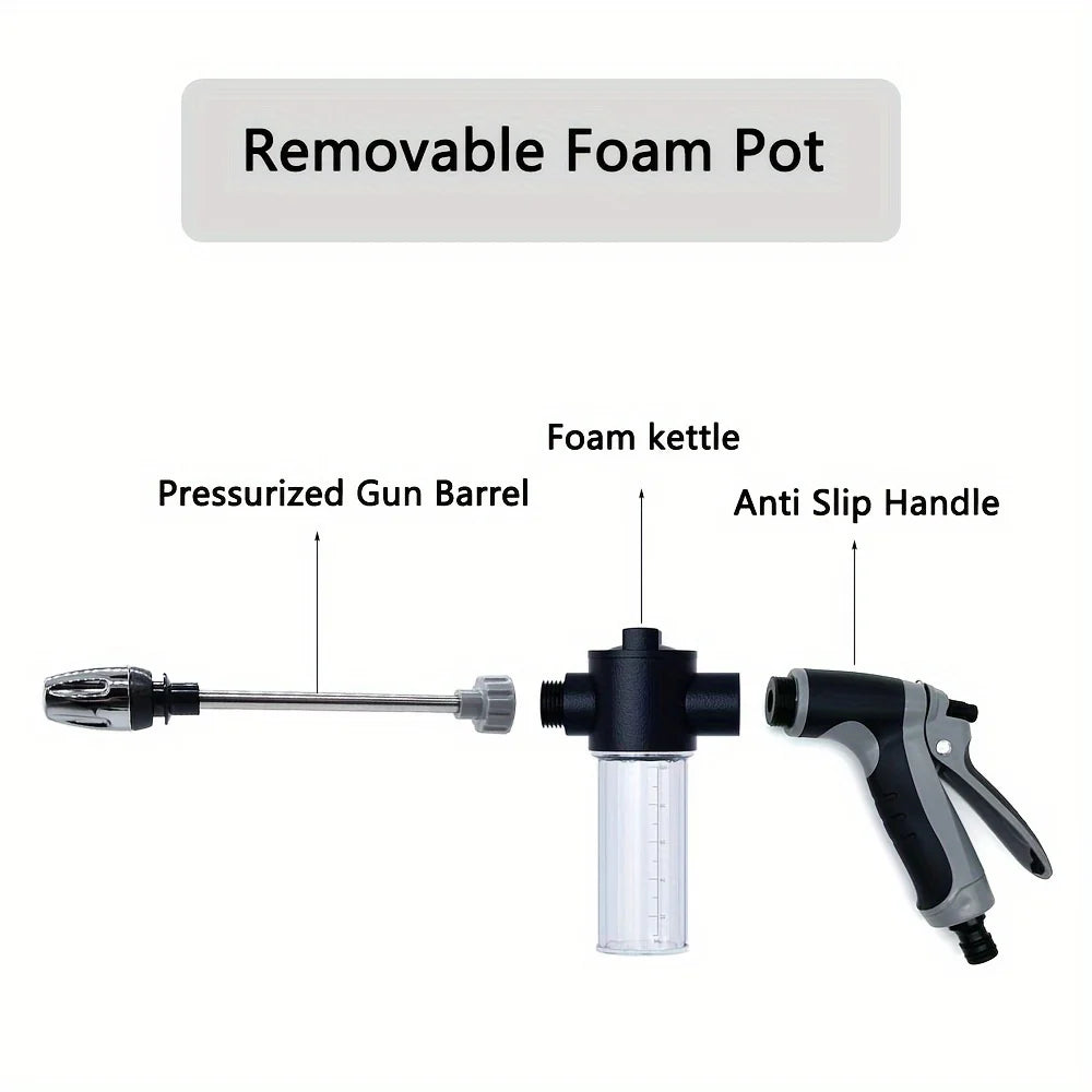 High-Pressure Car Washing Water Gun Spray Nozzle with Foam Cannon