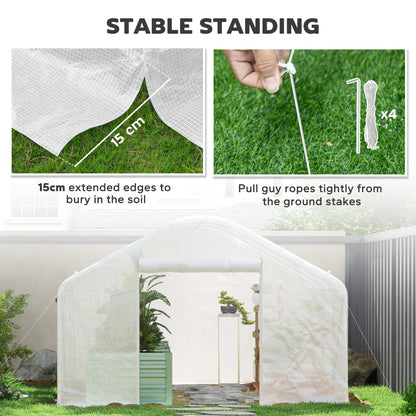 Outsunny 13' x 10' Arch Walk-In Greenhouse with Mesh Windows