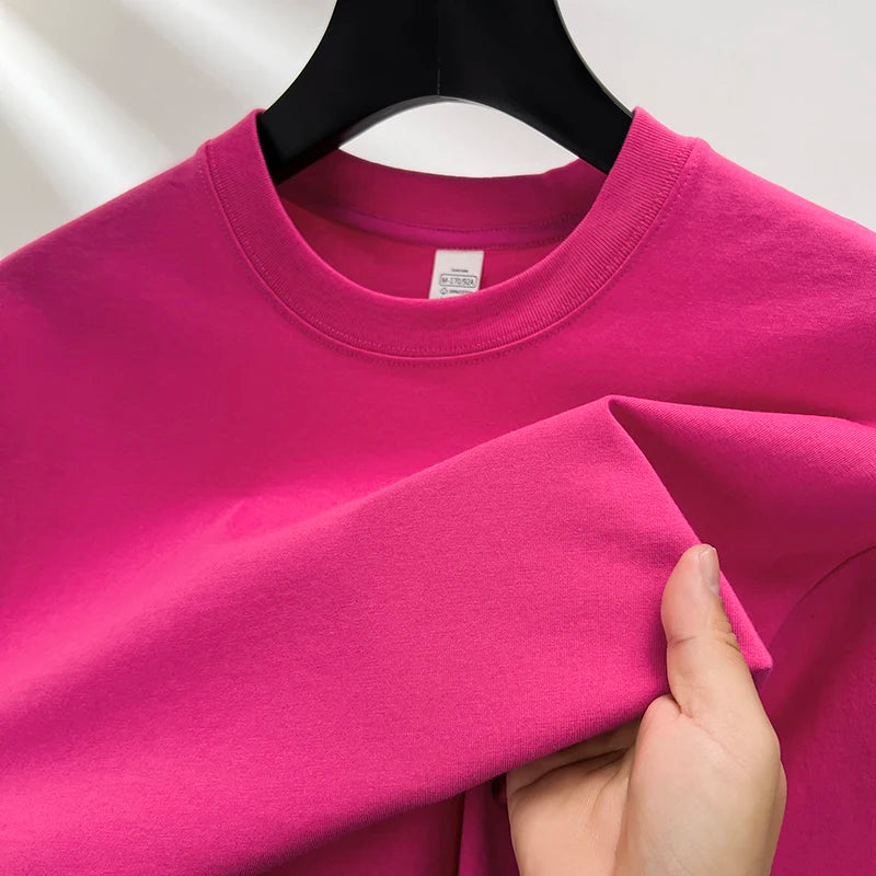 Men's 100% Cotton Solid Color Casual Short-Sleeve T-Shirt