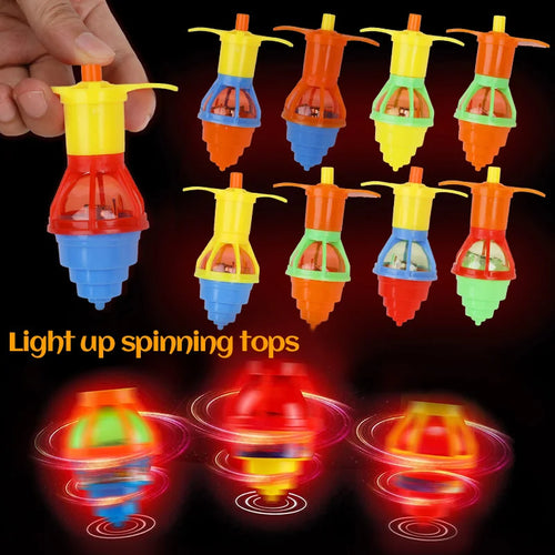 Multipack LED Light Up Spinning Gyro Top
