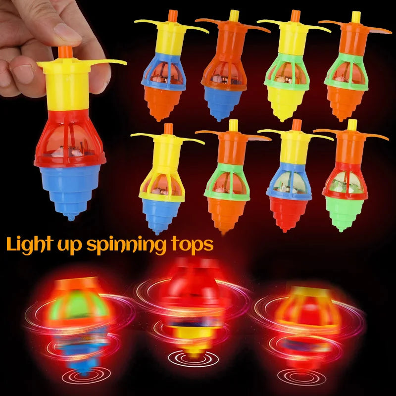 Multipack LED Light Up Spinning Gyro Top