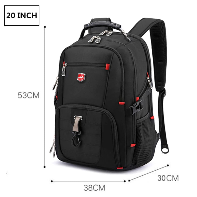 SWISTSNGR Men's Anti-Theft Laptop Backpack - Water-Repellent Business & Travel Rucksack with USB Charging Port