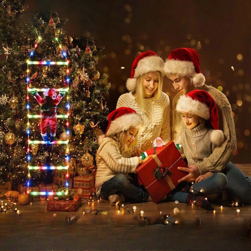 LED Santa Claus Climbing Ladder String Lights